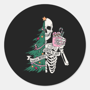 Adesivo Redondo Divertido Natal Sorta Feliz Sorta Escarlate Esquel