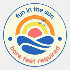 Adesivo Redondo Divertido no Sol