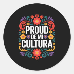 Adesivo Redondo Divertido orgulhoso de minha cultura herança mexic