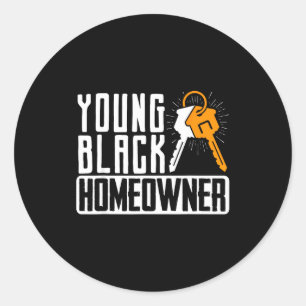 Adesivo Redondo Divertido Orgulhoso Nova Casa Jovem Proprietário N