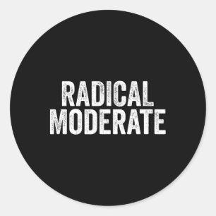 Adesivo Redondo Divertido Radical Moderado Republicano Democrata P