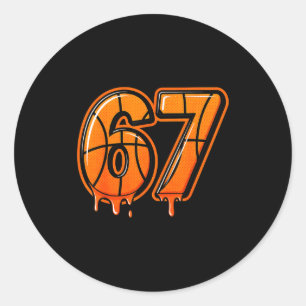 Adesivo Redondo Divertido Seis Sete 67 Meme Gen Alpha 67 Basqueteb