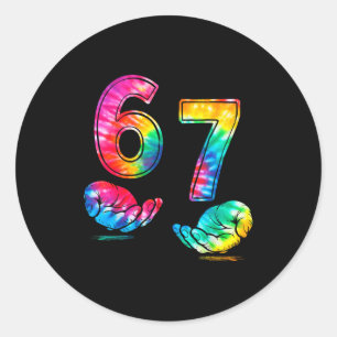 Adesivo Redondo Divertido Seis Sete 6 7 Meme Geração Alpha Gíria 6