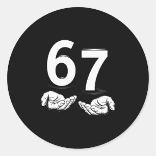 Adesivo Redondo Divertido Seis Sete 6 7 Meme Geração Alpha Gíria 6