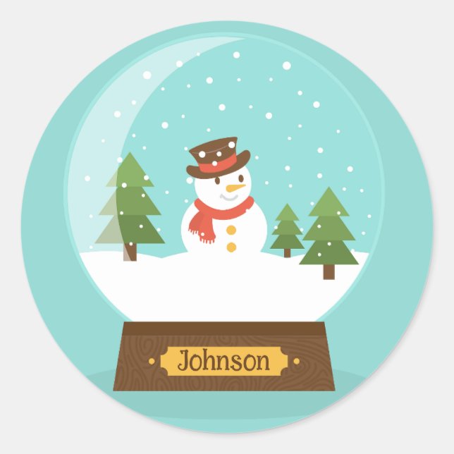 Adesivo Redondo DIVERTIDO! Snowman Stickers - Personalizado - Adic (Frente)