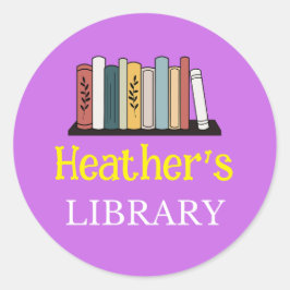 Adesivo Redondo DIVERTIDO! Sticker - Biblioteca - Personalizado -