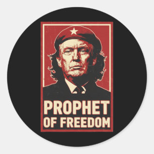 Adesivo Redondo Divertido Trump Che Guevara Profeta Do Amor à Libe