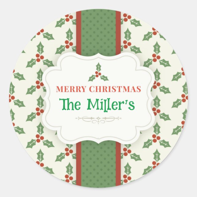 Adesivo Redondo DIVERTIDO! Vinhetas de Natal - Personalizado - Adi (Frente)