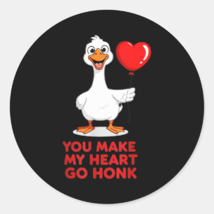 Adesivo Redondo Divertido Você Faz Meu Coração Ir Honk no Dia dos