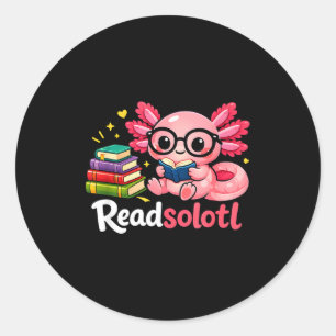 Adesivo Redondo Divertidos adoráveis leitores de readsolotl amante