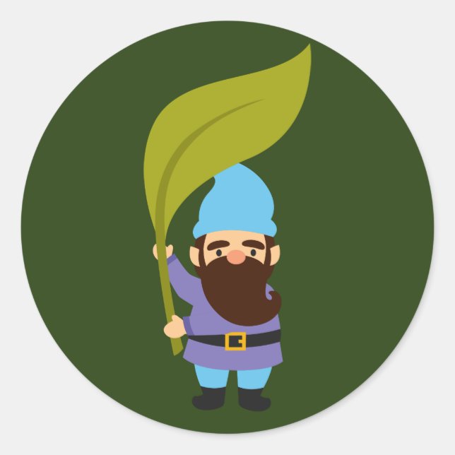 Adesivo Redondo Divertimento dos gnomos do jardim (Frente)