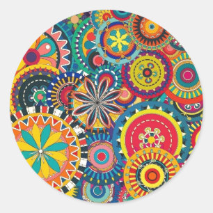 Adesivo Redondo Divertimento retro do funk