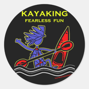 Adesivo Redondo Divertimento sem medo Kayaking