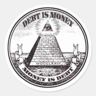 Adesivo Redondo dívida é dinheiro