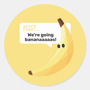 Adesivo Redondo Dívidas Favoritas de Banana Retro Engraçadas Puns