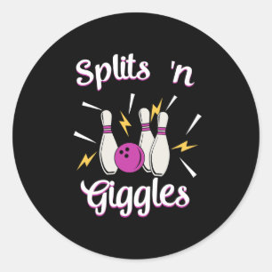 Adesivo Redondo Dividem-se em Giggles Funny Boliche Team Bowler Sp
