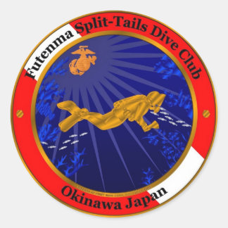 Adesivo Redondo Dividir o Clube de Disco de Caudas