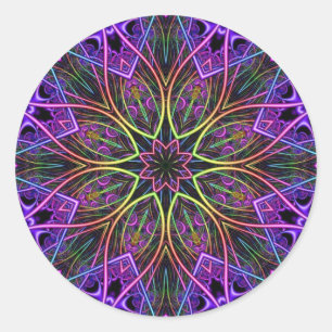 Adesivo Redondo Divine Spark Kaleidoscope Mandala