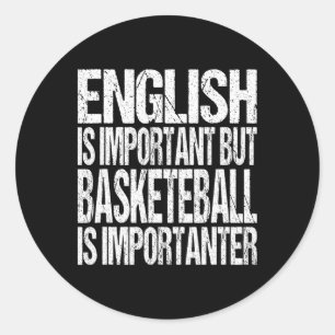 Adesivo Redondo Divirta Bysketbyll Cita Inglês É Jogador Important