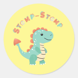 Adesivo Redondo Divirta-se com um partido Dino-Mite!