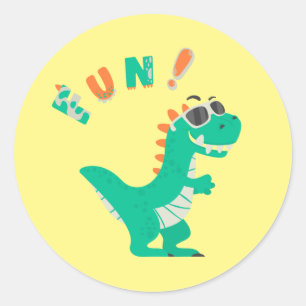 Adesivo Redondo Divirta-se com um partido Dino-Mite!