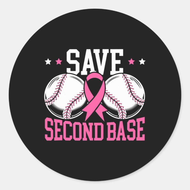 Adesivo Redondo Divirta-se Economize o Cancer de peito do jogador  (Frente)