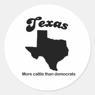Adesivo Redondo Divisa de Texas - mais gado do que democratas