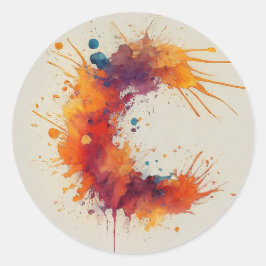 Adesivo Redondo Divisão C da Aquarela