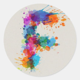 Adesivo Redondo Divisão de Aquarela F