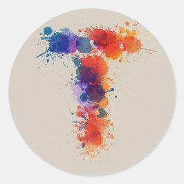 Adesivo Redondo Divisão de Aquarela T