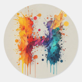 Adesivo Redondo Divisão H da Aquarela