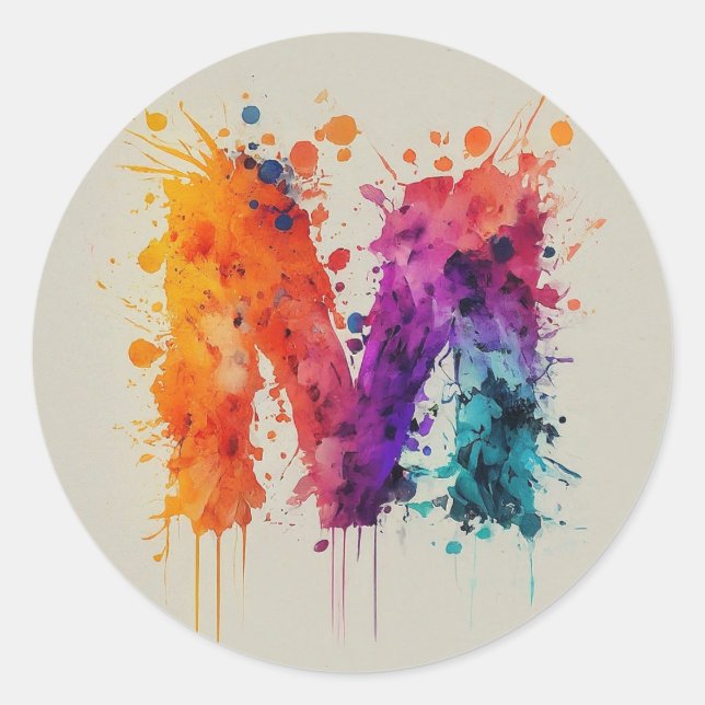 Adesivo Redondo Divisão M da Aquarela (Frente)