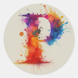 Adesivo Redondo Divisão P da Aquarela