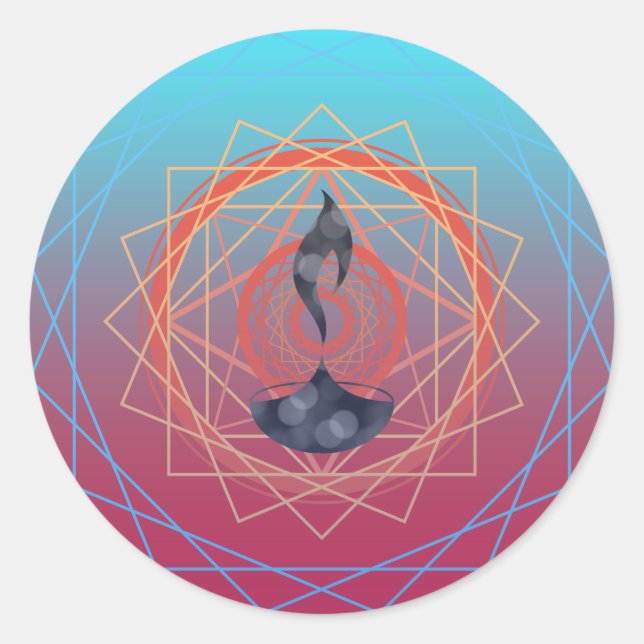 Adesivo Redondo diwali cumprimentos diya geograficamente (Frente)