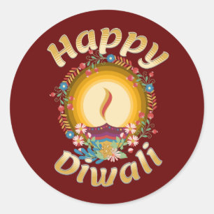 Adesivo Redondo Diwali Festival das Luzes Hindu Sikh Jain