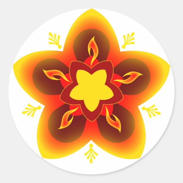 Adesivo Redondo diwali rangoli (Frente)