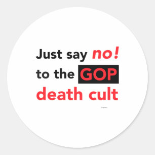 Adesivo Redondo Diz Não! Para O Culto Da Morte De Gop