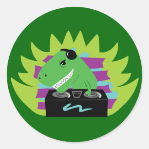 Adesivo Redondo Dj-assaurus Rex