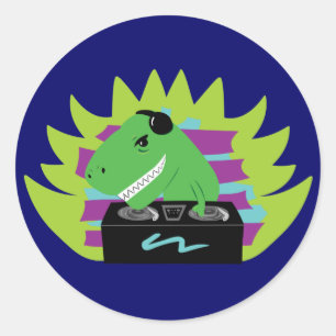 Adesivo Redondo Dj-assaurus Rex