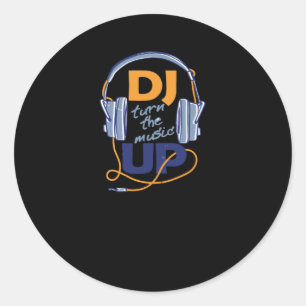 Adesivo Redondo DJ aumente a música