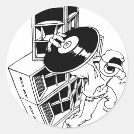 Adesivo Redondo DJ & Auto-falantes