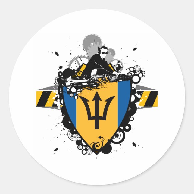 Adesivo Redondo DJ Barbados (Frente)