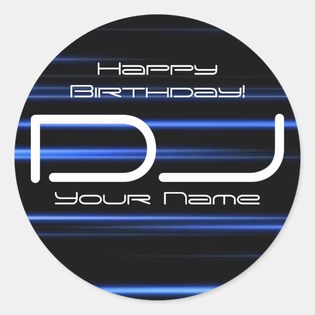 Adesivo Redondo DJ Birthday Sticker (Frente)