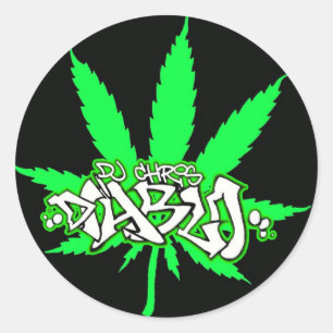 ADESIVO REDONDO DJ CHRIS DIABLO LOGO 4
