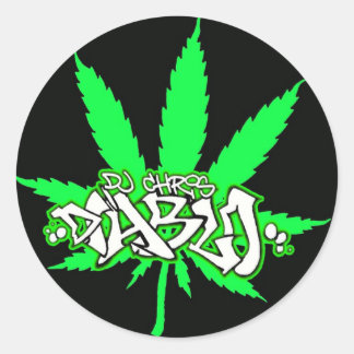 ADESIVO REDONDO DJ CHRIS DIABLO LOGO 4