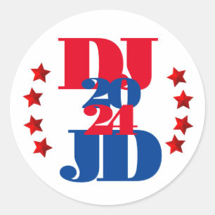 Adesivo Redondo DJ e JD 2024 Trump Vance Eletion Sticker
