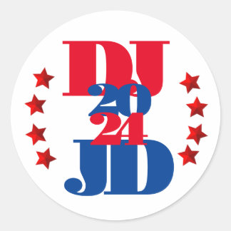 Adesivo Redondo DJ e JD 2024 Trump Vance Eletion Sticker