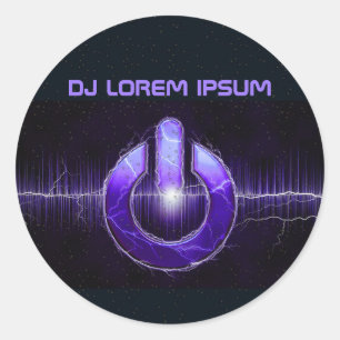 Adesivo Redondo DJ Music and Dance Gig