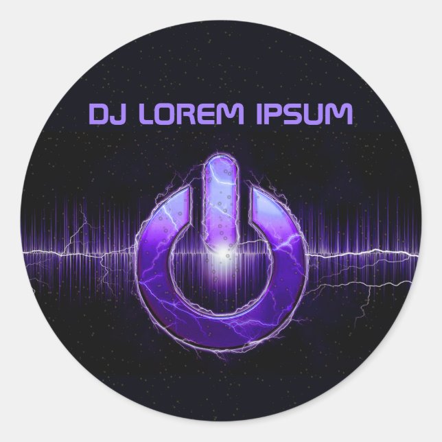 Adesivo Redondo DJ Music e Dance Gig (Frente)