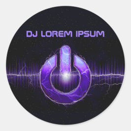 Adesivo Redondo DJ Music e Dance Gig